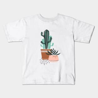 Cactuses and zebra plant Kids T-Shirt